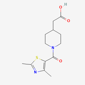 molecular formula C13H18N2O3S B1327086 {1-[(2,4-二甲基-1,3-噻唑-5-基)羰基]-哌啶-4-基}乙酸 CAS No. 1142210-31-8