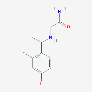 molecular formula C10H12F2N2O B13270883 2-{[1-(2,4-Difluorophenyl)ethyl]amino}acetamide 