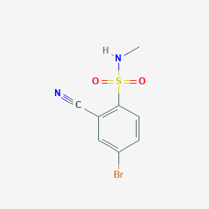 molecular formula C8H7BrN2O2S B13270938 4-Bromo-2-cyano-N-methylbenzene-1-sulfonamide 