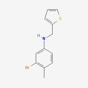 molecular formula C12H12BrNS B13270971 3-bromo-4-methyl-N-(thiophen-2-ylmethyl)aniline 