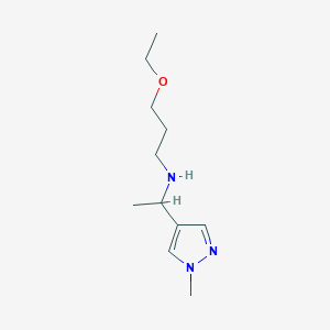 molecular formula C11H21N3O B13271016 (3-Ethoxypropyl)[1-(1-methyl-1H-pyrazol-4-yl)ethyl]amine 