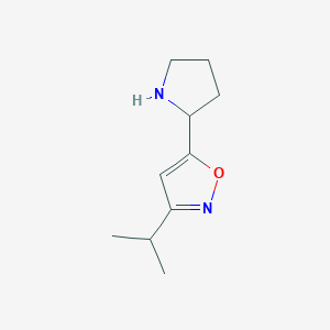 molecular formula C10H16N2O B1327111 3-Isopropyl-5-pyrrolidin-2-ylisoxazole CAS No. 1018163-28-4