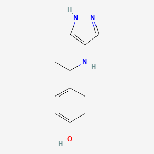 4-{1-[(1H-pyrazol-4-yl)amino]ethyl}phenol