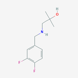 molecular formula C11H15F2NO B13271155 1-{[(3,4-Difluorophenyl)methyl]amino}-2-methylpropan-2-ol 