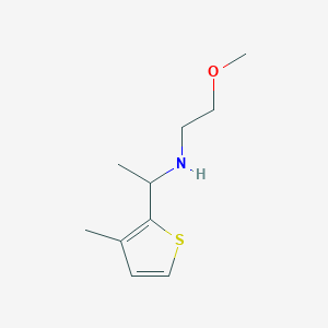 molecular formula C10H17NOS B13271333 (2-Methoxyethyl)[1-(3-methylthiophen-2-yl)ethyl]amine 