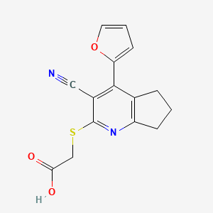 {[3-cyano-4-(2-furyl)-6,7-dihydro-5H-cyclopenta[b]pyridin-2-yl]thio}acetic acid