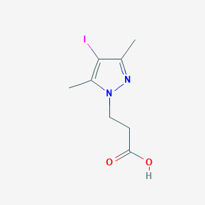 molecular formula C8H11IN2O2 B1327152 3-(4-碘-3,5-二甲基-1H-吡唑-1-基)丙酸 CAS No. 6645-81-4