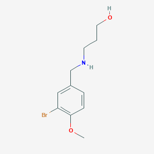 3-{[(3-Bromo-4-methoxyphenyl)methyl]amino}propan-1-ol