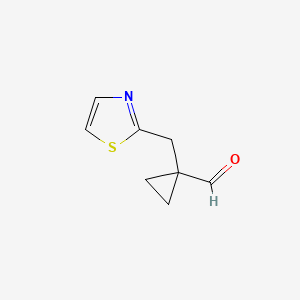 1-(1,3-Thiazol-2-ylmethyl)cyclopropane-1-carbaldehyde