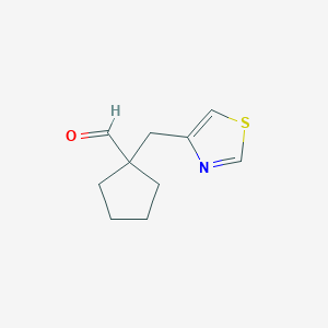 1-(1,3-Thiazol-4-ylmethyl)cyclopentane-1-carbaldehyde