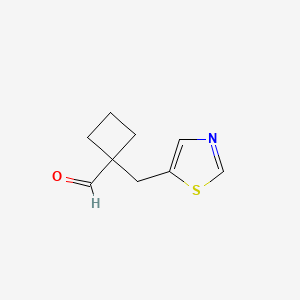 1-(1,3-Thiazol-5-ylmethyl)cyclobutane-1-carbaldehyde