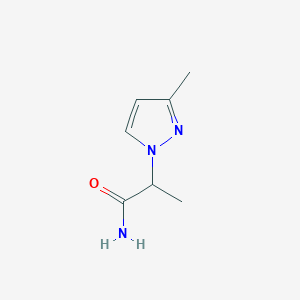 molecular formula C7H11N3O B1327163 2-(3-甲基-1H-吡唑-1-基)丙酰胺 CAS No. 1171977-37-9