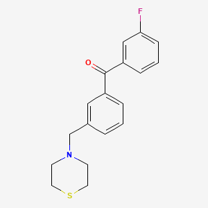 molecular formula C18H18FNOS B1327174 3-氟-3'-硫代吗啉甲基二苯甲酮 CAS No. 898763-07-0