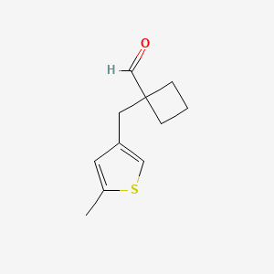 1-[(5-Methylthiophen-3-yl)methyl]cyclobutane-1-carbaldehyde