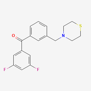 molecular formula C18H17F2NOS B1327185 3,5-二氟-3'-硫代吗啉甲基苯甲酮 CAS No. 898787-99-0