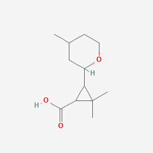 2,2-Dimethyl-3-(4-methyloxan-2-yl)cyclopropane-1-carboxylic acid