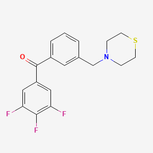 molecular formula C18H16F3NOS B1327186 3'-硫代吗啉甲基-3,4,5-三氟二苯甲酮 CAS No. 898788-02-8