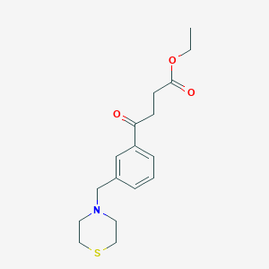 Ethyl 4-oxo-4-[3-(thiomorpholinomethyl)phenyl]butyrate
