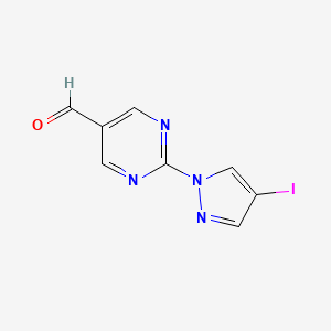 2-(4-Iodo-1H-pyrazol-1-YL)pyrimidine-5-carbaldehyde