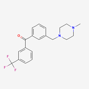 molecular formula C20H21F3N2O B1327196 3-(4-甲基哌嗪甲基)-3'-三氟甲基苯甲酮 CAS No. 898789-03-2