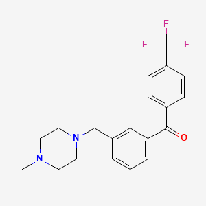 molecular formula C20H21F3N2O B1327197 3-(4-甲基哌嗪甲基)-4'-三氟甲基二苯甲酮 CAS No. 898789-06-5