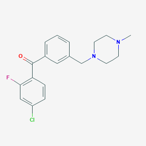 molecular formula C19H20ClFN2O B1327201 4-氯-2-氟-3'-(4-甲基哌嗪甲基)二苯甲酮 CAS No. 898789-18-9