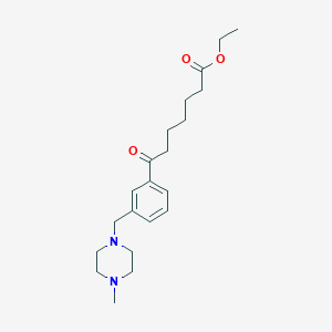 molecular formula C21H32N2O3 B1327209 7-[3-(4-甲基哌嗪甲基)苯基]-7-氧代庚酸乙酯 CAS No. 898789-53-2