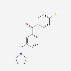 molecular formula C19H19NOS B1327212 3-(3-吡咯啉甲基)-4'-硫代甲基苯甲酮 CAS No. 898789-92-9