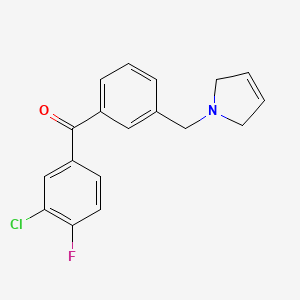 molecular formula C18H15ClFNO B1327216 (3-氯-4-氟苯基)(3-((2,5-二氢-1H-吡咯-1-基)甲基)苯基)甲苯酮 CAS No. 898749-15-0