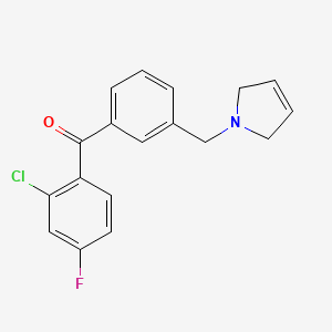 B1327221 (2-Chloro-4-fluorophenyl)(3-((2,5-dihydro-1H-pyrrol-1-yl)methyl)phenyl)methanone CAS No. 898749-38-7