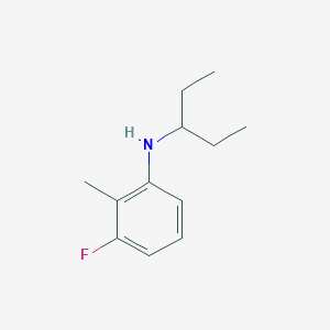 molecular formula C12H18FN B13272211 3-fluoro-2-methyl-N-(pentan-3-yl)aniline 