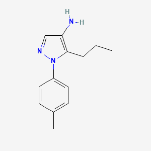 molecular formula C13H17N3 B13272217 1-(4-Methylphenyl)-5-propyl-1H-pyrazol-4-amine 