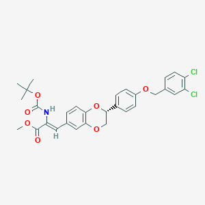 Methyl (r,z)-2-((tert-butoxycarbonyl)amino)-3-(2-(4-((3,4-dichlorobenzyl)oxy)phenyl)-2,3-dihydrobenzo[b][1,4]dioxin-6-yl)acrylate