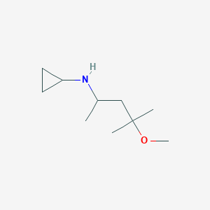 molecular formula C10H21NO B13272335 N-(4-methoxy-4-methylpentan-2-yl)cyclopropanamine 