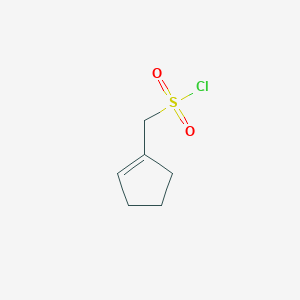 molecular formula C6H9ClO2S B13272370 (Cyclopent-1-en-1-yl)methanesulfonyl chloride 