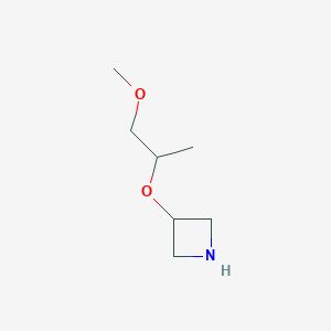 molecular formula C7H15NO2 B13272416 3-[(1-Methoxypropan-2-yl)oxy]azetidine 