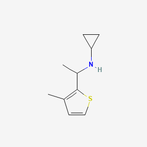 molecular formula C10H15NS B13272437 N-[1-(3-methylthiophen-2-yl)ethyl]cyclopropanamine 