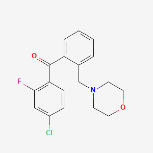 molecular formula C18H17ClFNO2 B1327247 4-氯-2-氟-2'-吗啉甲基苯甲酮 CAS No. 898750-95-3