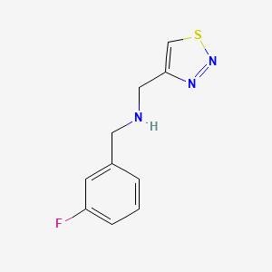 molecular formula C10H10FN3S B13272482 [(3-Fluorophenyl)methyl](1,2,3-thiadiazol-4-ylmethyl)amine 