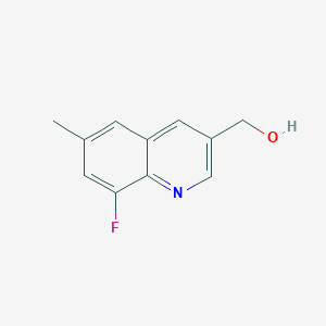 molecular formula C11H10FNO B13272487 (8-Fluoro-6-methylquinolin-3-yl)methanol 