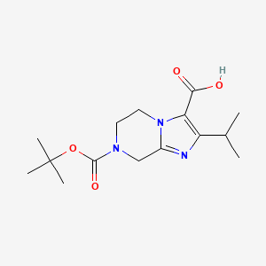 7-[(tert-Butoxy)carbonyl]-2-(propan-2-yl)-5H,6H,7H,8H-imidazo[1,2-a]pyrazine-3-carboxylic acid