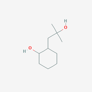 molecular formula C10H20O2 B13272529 2-(2-Hydroxy-2-methylpropyl)cyclohexan-1-ol 