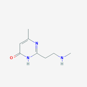 molecular formula C8H13N3O B13272546 6-Methyl-2-[2-(methylamino)ethyl]-3,4-dihydropyrimidin-4-one 