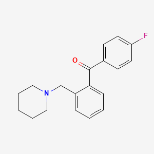 molecular formula C19H20FNO B1327260 4'-氟-2-哌啶甲基二苯甲酮 CAS No. 898773-18-7
