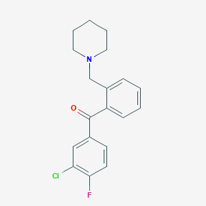 B1327261 3'-Chloro-4'-fluoro-2-piperidinomethyl benzophenone CAS No. 898773-45-0