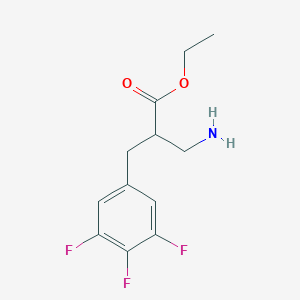 molecular formula C12H14F3NO2 B13272615 Ethyl 3-amino-2-[(3,4,5-trifluorophenyl)methyl]propanoate 