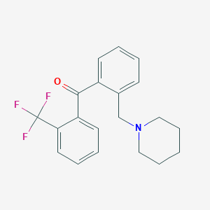 molecular formula C20H20F3NO B1327263 2-哌啶甲基-2'-三氟甲基苯甲酮 CAS No. 898773-51-8