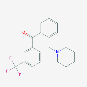 molecular formula C20H20F3NO B1327264 2-哌啶甲基-3'-三氟甲基二苯甲酮 CAS No. 898773-53-0