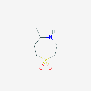 molecular formula C6H13NO2S B13272656 5-Methyl-1,4-thiazepane-1,1-dione 