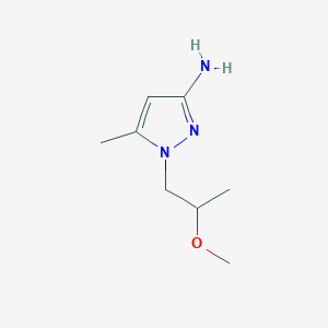 molecular formula C8H15N3O B13272668 1-(2-Methoxypropyl)-5-methyl-1H-pyrazol-3-amine 